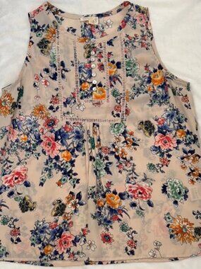 MEADOW RUE by ANTHROPOLOGIE | SIZE MP | Floral Sleeveless Top